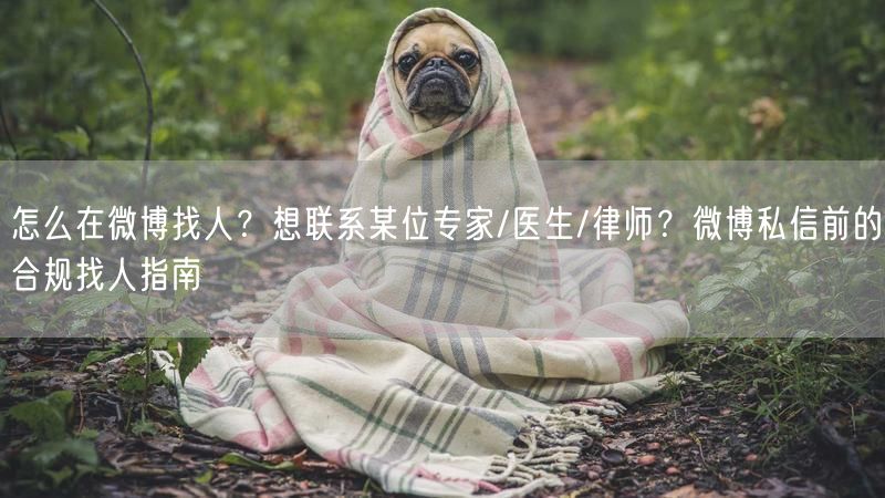 怎么在微博找人？想联系某位专家/医生/律师？微博私信前的合规找人指南