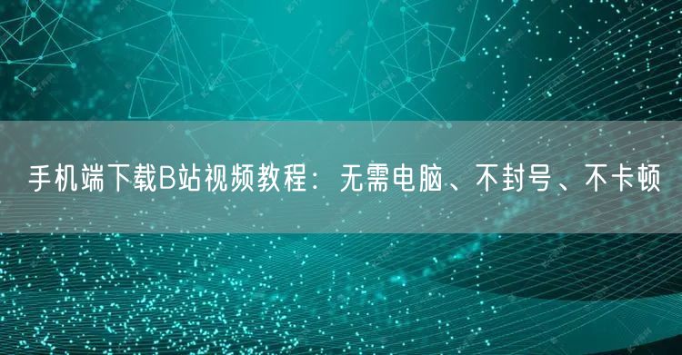 手机端下载B站视频教程：无需电脑、不封号、不卡顿