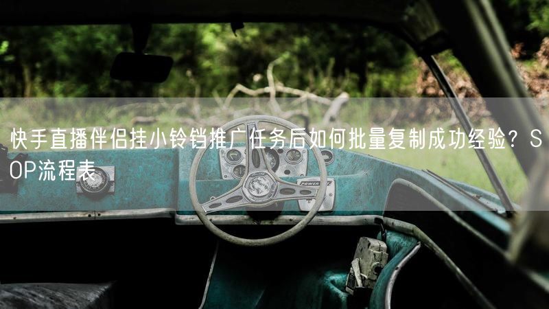 快手直播伴侣挂小铃铛推广任务后如何批量复制成功经验？SOP流程表