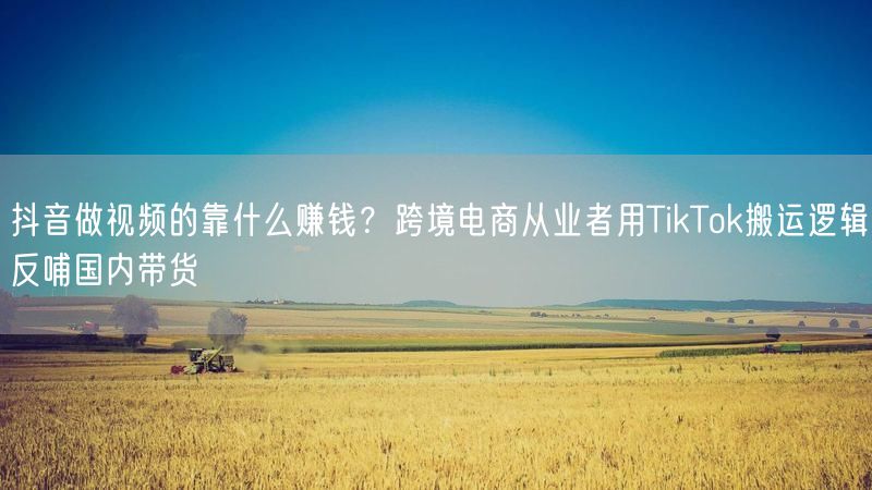 抖音做视频的靠什么赚钱？跨境电商从业者用TikTok搬运逻辑反哺国内带货