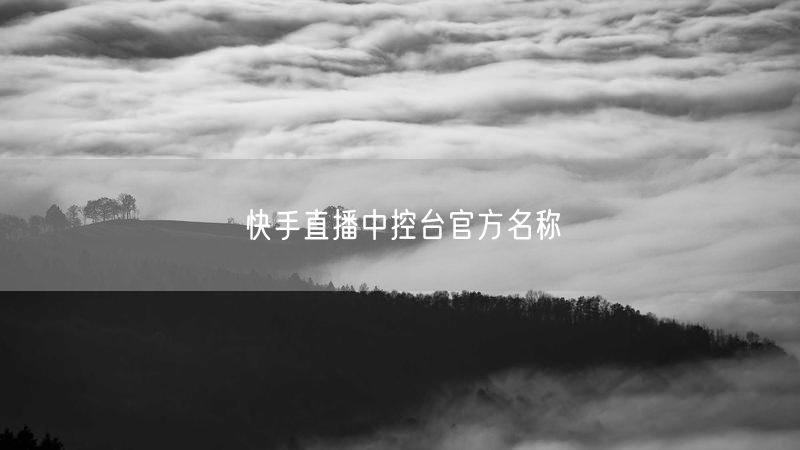 快手直播中控台官方名称