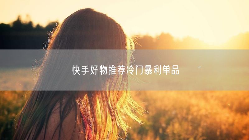 快手好物推荐冷门暴利单品